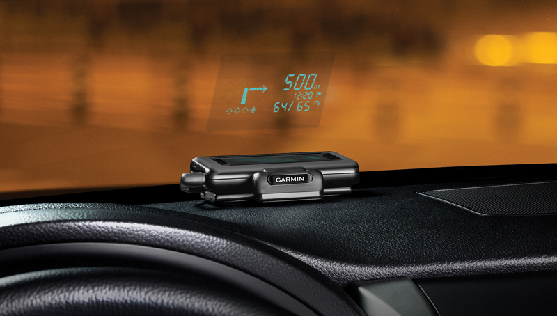 Das Garmin HUD Head-Up-Display zum nachrüsten. © Garmin Ltd.