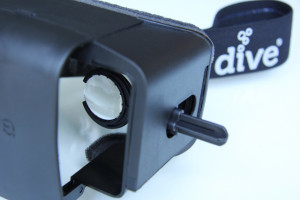 Einstellhebel für die Optik der DIVE-Smartphone-Brille © Durovis ® / Shoogee GmbH & Co. KG