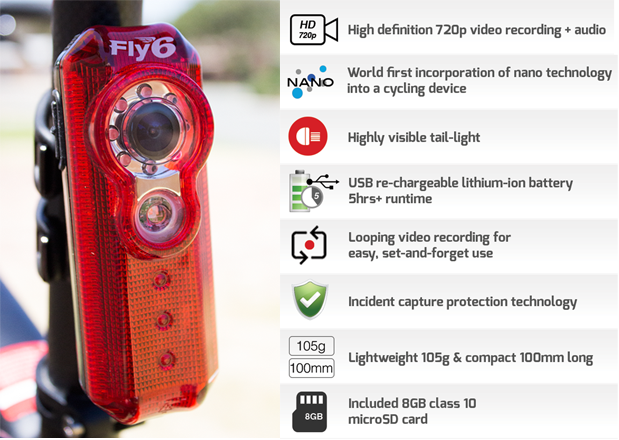 Rücklicht mit Kamera - Fly 6 HD Camera & Tail-Light Combo (Bild: kickstarter/© fly6)