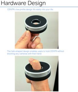 Daumen hoch - so wird die Kamera gehalten, ohne, dass die eigene Hand auf die Aufnahme wandert. (Bild: kickstarter / © CENTR Camera)