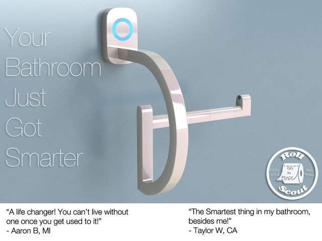 Klopapierhalter mit Alarmfunktion - der RollScout (Bild: kickstarter/© Vivek Pandey & Rinkal Thakker)
