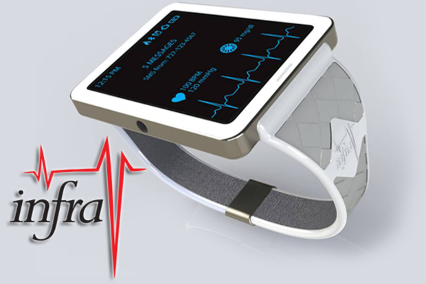 Kann fast alles... wenns denn beim Kunden ankommt - die InfraV No-Blood Glucose-Überwachungs-Smartwatch (Bild: indiegogo/© infra-V Technologies Inc. )