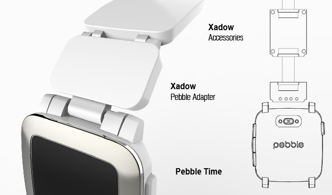 Modulares Armband aus Xadows-Modulen von Seed Studio für die Pebble Time (Bild: kickstarter/Pebble/Seeed Studio)