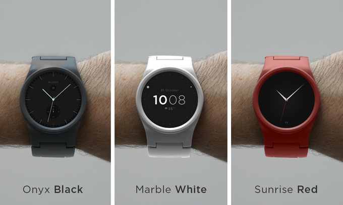 Bunt ist das Dasein - die drei Farben der Blocks Smartwatch (Bild: kickstarter/© BLOCKS Wearables Ltd)