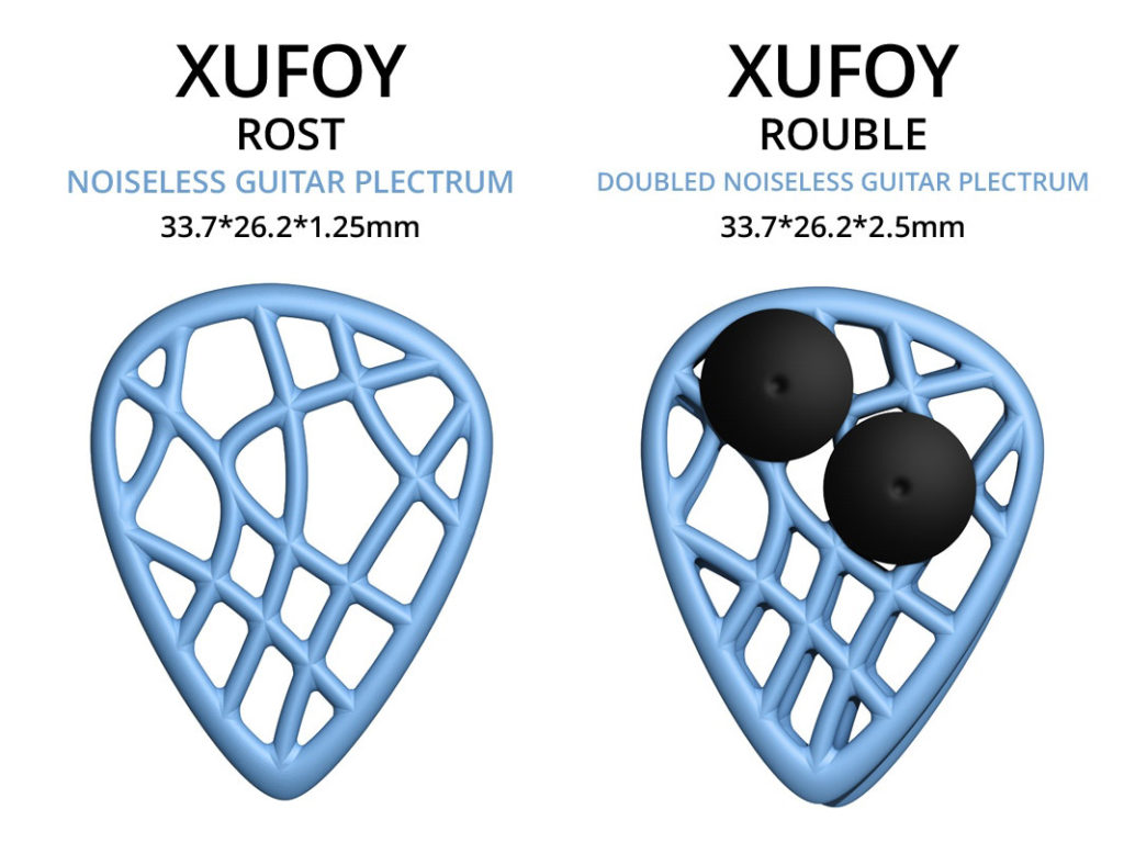 Gitarren-Plektren im Stealth-Modus - XUFOY Rost und Rouble (Bild: kickstarter/ © Malte Seidler)